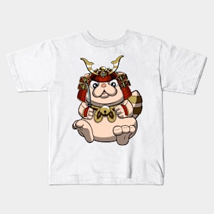 Samurai Cute Fat Cat Kids T-Shirt